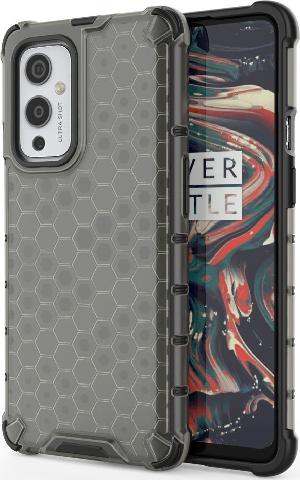 Hurtel Honeycomb etui pancerny pokrowiec z żelową ramką OnePlus 9 czarny 1