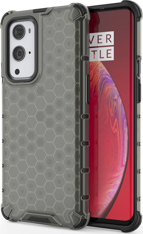 Hurtel Honeycomb etui pancerny pokrowiec z żelową ramką OnePlus 9 Pro czarny 1