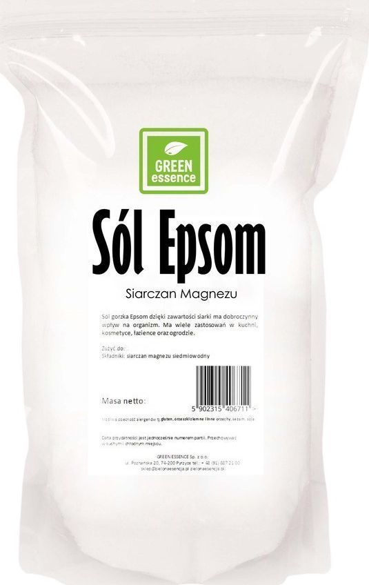 GREEN ESSENCE Siarczan Magnezu 1 kg - sól gorzka Epsom - zdrowa kąpiel 1