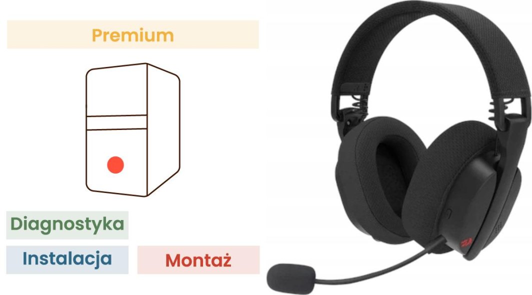 Montaż komputera Komfort  + Słuchawki Redragon H888 LUCE 1