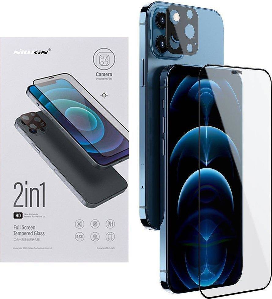 Nillkin Szkło hartowane pełnoekranowe Nillkin 2-in-1 HD do Apple iPhone 12 Pro Max uniwersalny 1