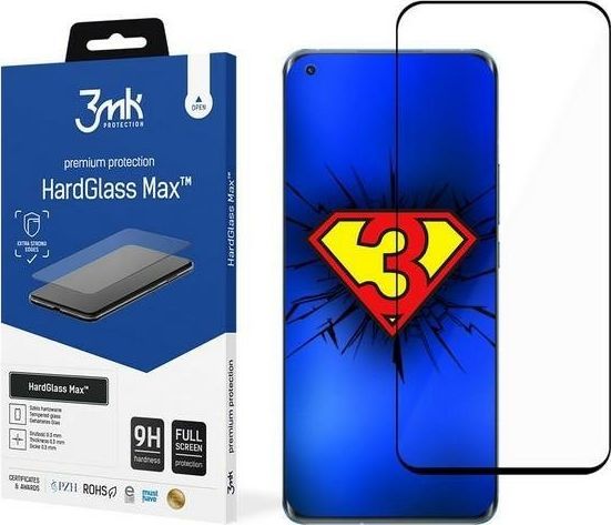 3MK Szkło hartowane wzmocnione 3mk HardGlass Max do Xiaomi Mi 11 5G (czarna ramka) uniwersalny 1