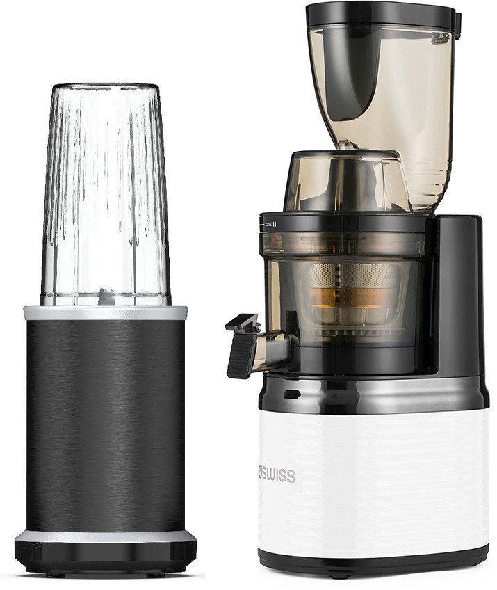 Wyciskarka wolnoobrotowa 4Swiss BM202 white + blender NB102 1