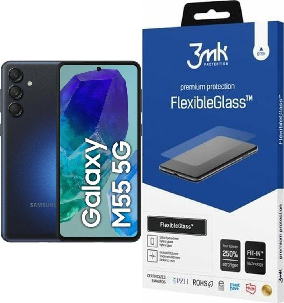 Smartfon Samsung Galaxy M55 5G 8/128GB Czarny (SM-M556EZK) + FlexibleGlass 1