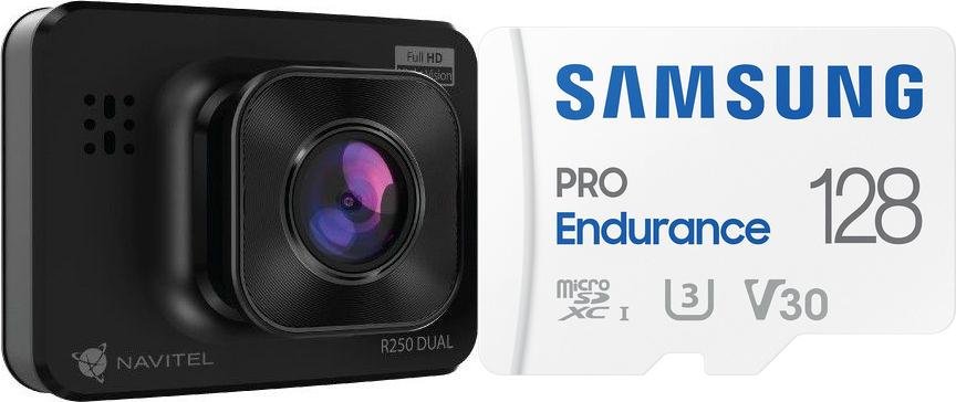Wideorejestrator Navitel Wideorejestrator Navitel R250 Dual + Karta Samsung PRO Endurance 2022 MicroSDXC 128 GB Class 1