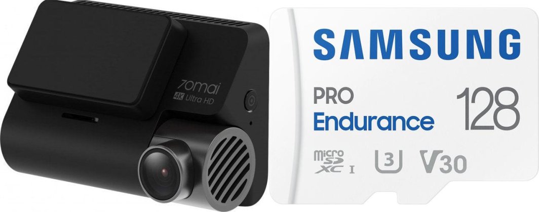 Wideorejestrator 70mai Wideorejestrator 70mai A810 Czarny + tylna kamera RC12 + Karta Samsung PRO Endurance 2022 MicroSDXC 128 GB Class 1