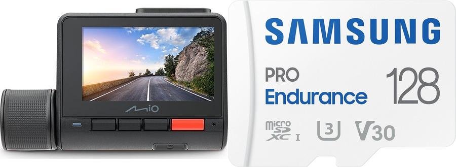 Wideorejestrator Mio Wideorejestrator Mio MiVue 955W Dual WiFi Sony Starvis Sensor 4K + kamera tylna + Karta Samsung PRO Endurance 2022 MicroSDXC 128 GB Class 1