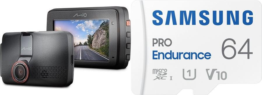 Wideorejestrator Mio Wideorejestrator Mio MiVue 803 + Karta Samsung PRO Endurance 2022 MicroSDXC 64 GB Class 1