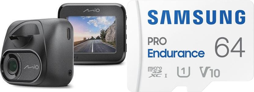 Wideorejestrator Mio Wideorejestrator Mio MiVue C595W + Karta Samsung PRO Endurance 2022 MicroSDXC 64 GB Class 1