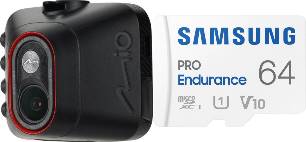 Wideorejestrator Mio Wideorejestrator Mio MiVue C312 + Karta Samsung PRO Endurance 2022 MicroSDXC 64 GB Class 1