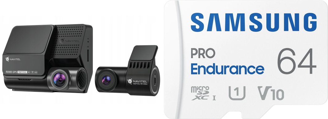 Rejestrator Navitel Navitel RS985 4K GPS + Karta Samsung PRO Endurance 2022 MicroSDXC 64 GB Class 1