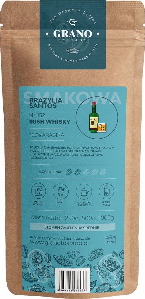 Kawa mielona Grano Tostado Kawa średnio mielona Granotostado Irish wisky 1000g 1
