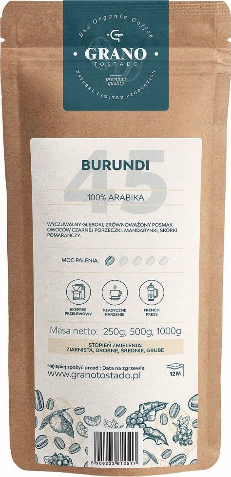 Kawa mielona Grano Tostado Kawa średnio mielona Granotostado BURUNDI 500g 1