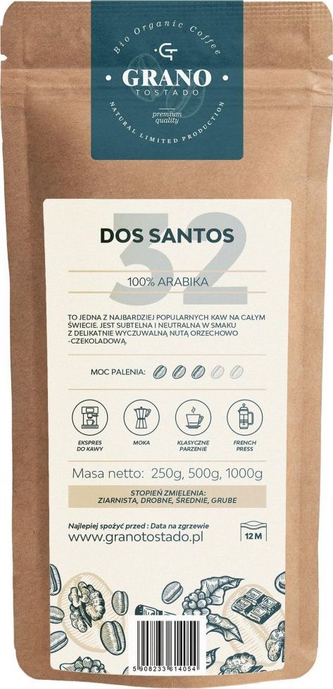 Kawa mielona Grano Tostado Kawa drobno mielona Granotostado DOS SANTOS 1000 g 1