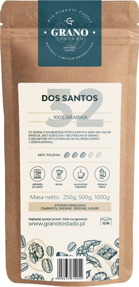 Kawa mielona Grano Tostado Kawa drobno mielona Granotostado DOS SANTOS 500 g 1