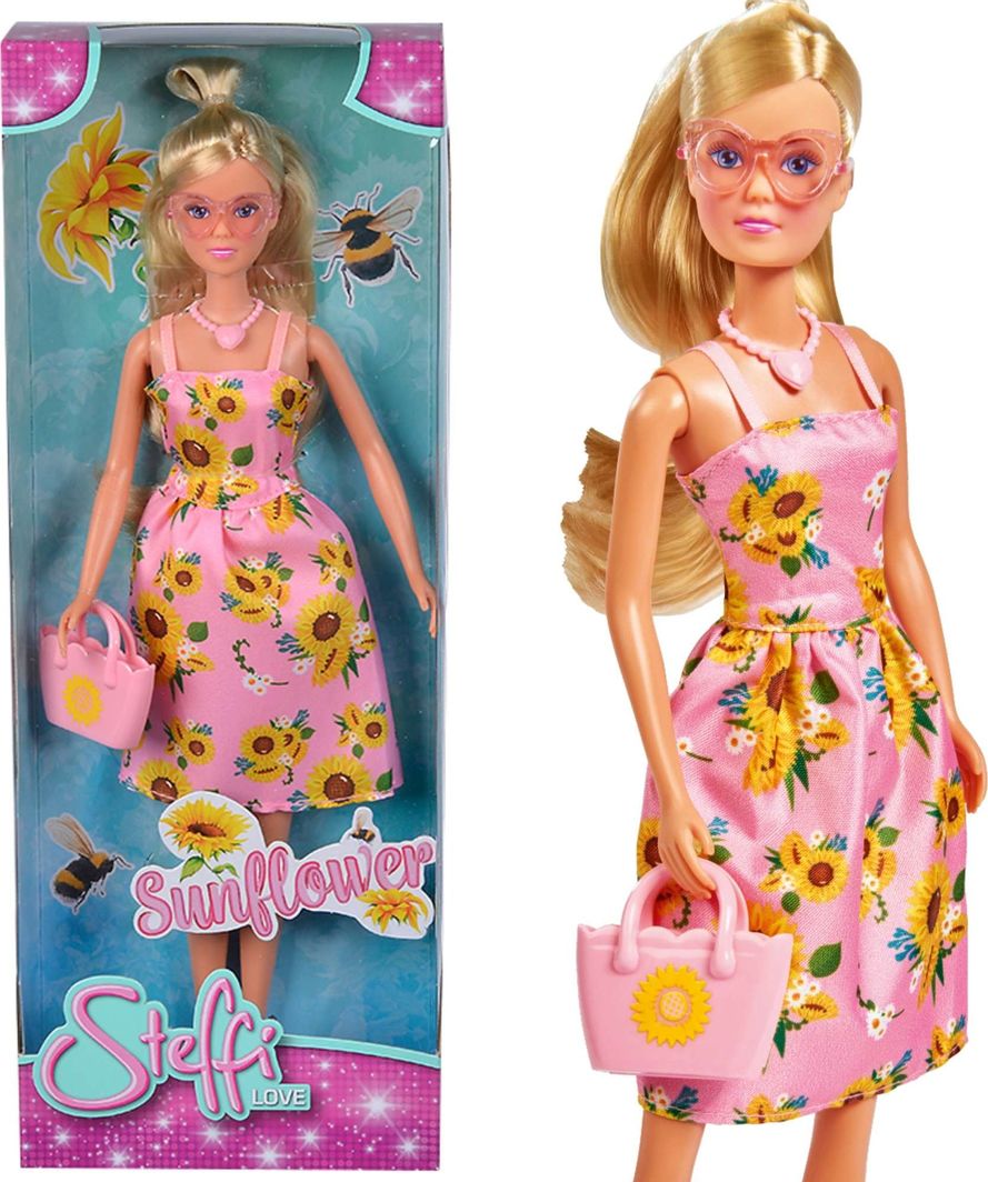 Simba Lalka Steffi Love Sunflower w różowej sukience w słoneczniki 1