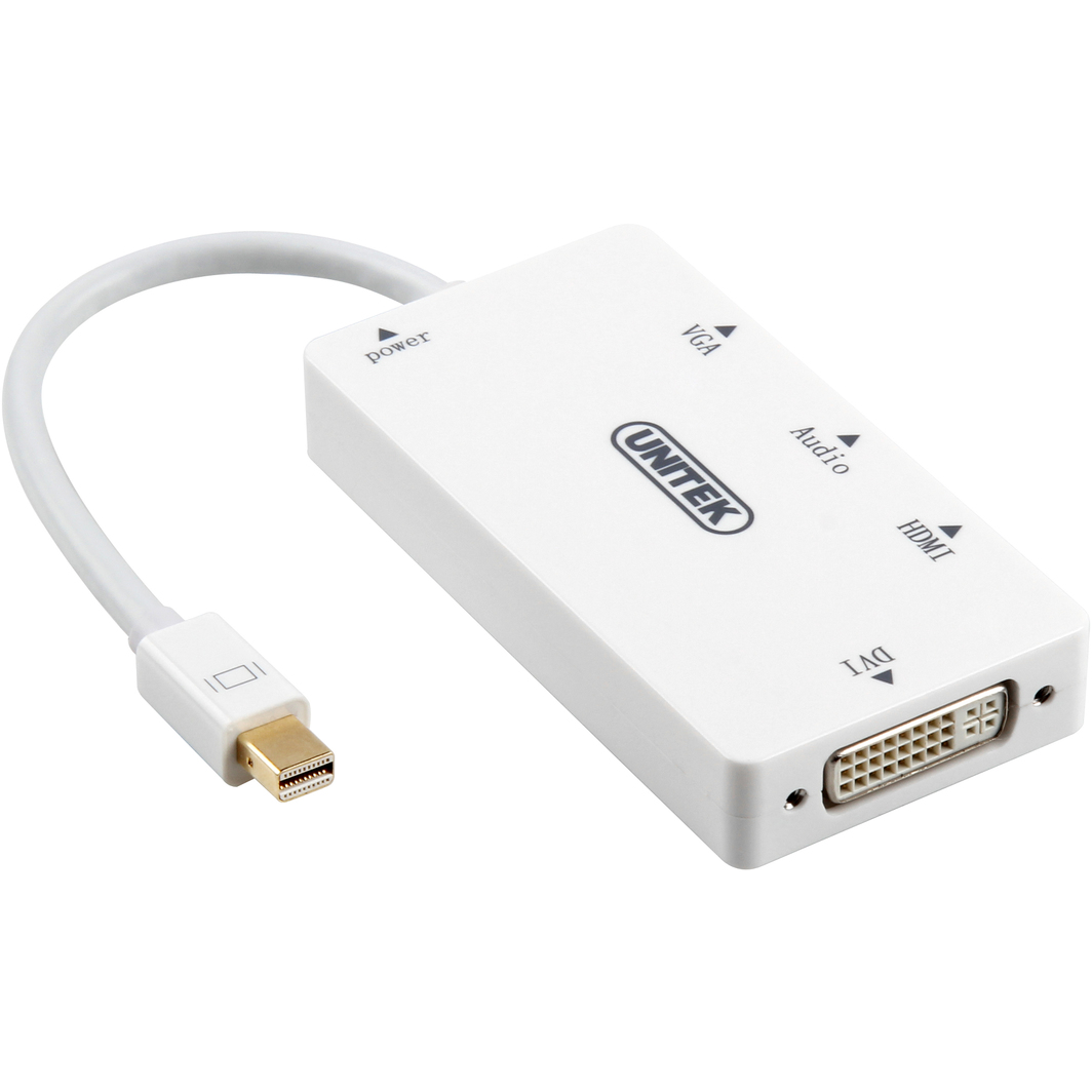 Unitek DisplayPort mini HDMI DSub (VGA) DVID 0.15m biały (Y6354) w