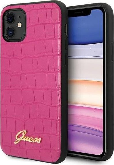 Guess Guess GUHCN61PCUMLCRPI iPhone 11 różowy/pink Croco Collection 1