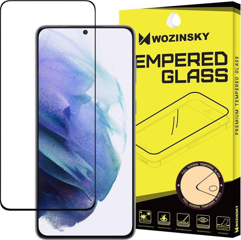 Wozinsky Wozinsky super wytrzymałe szkło hartowane Full Glue na cały ekran z ramką Case Friendly Samsung Galaxy S21+ 5G (S21 Plus 5G) czarny 1