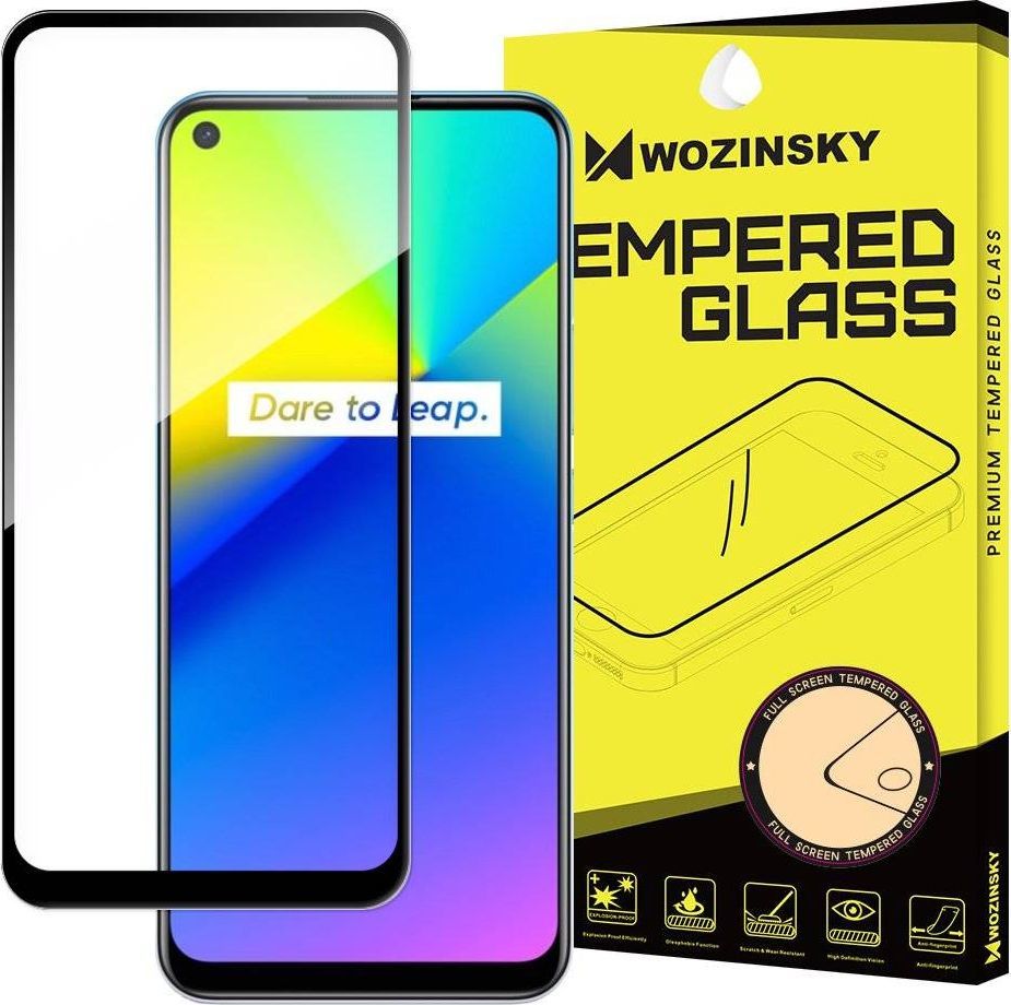 Wozinsky Wozinsky super wytrzymałe szkło hartowane Full Glue na cały ekran z ramką Case Friendly Realme 7i czarny 1