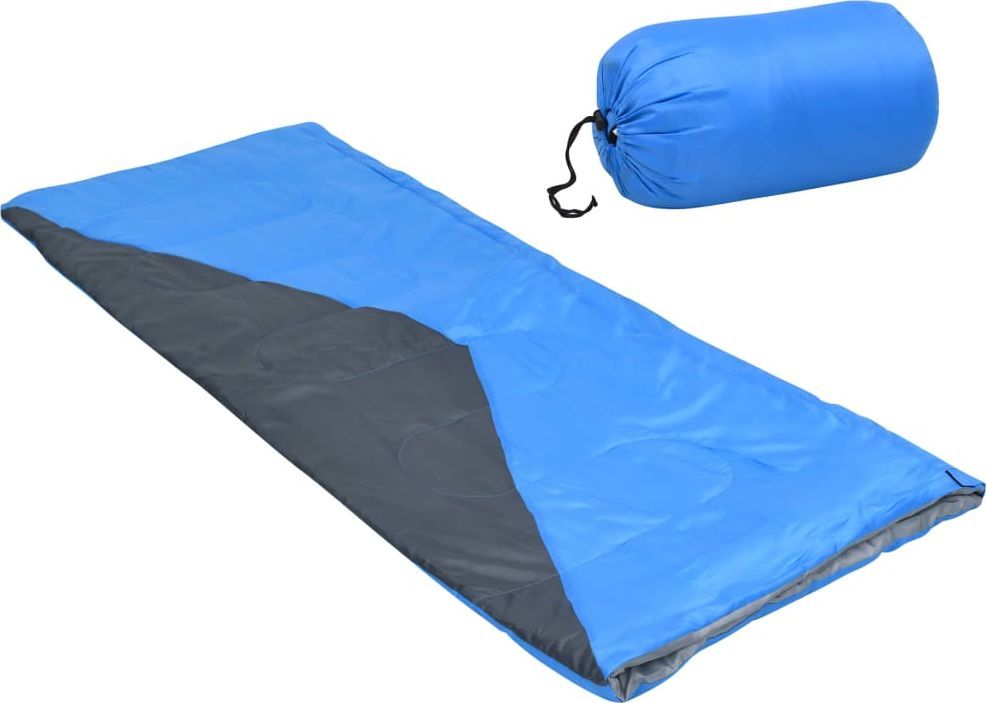 vidaXL Lekki śpiwór prostokątny, niebieski, 1100 g, 10C (92629) 1