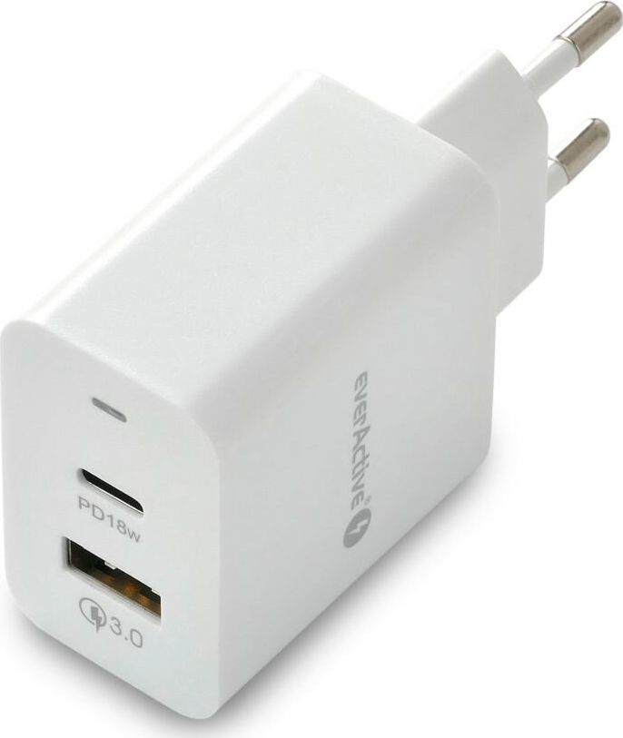 Ładowarka EverActive SC-350Q 1x USB-A 1x USB-C 3 A (SC350Q) 1