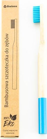 Ekoloco Bambusowa szczoteczka do zębów włosie twarde - niebieski 1