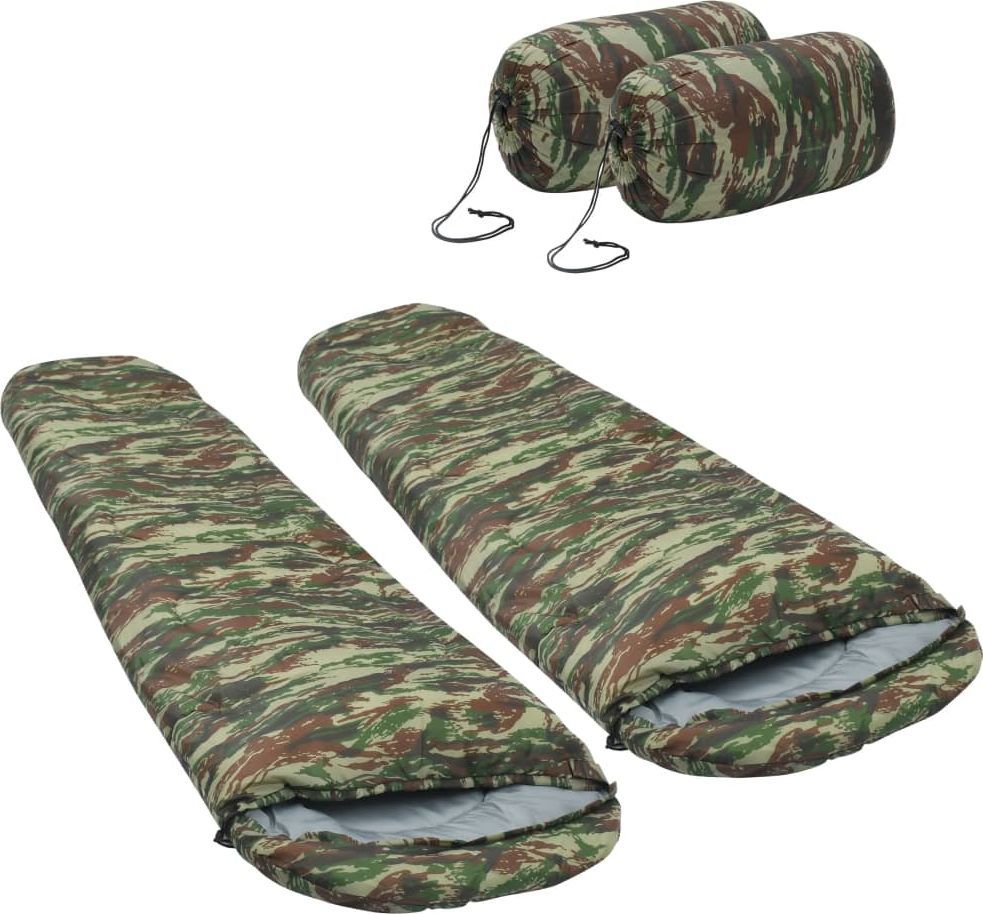 vidaXL Lekkie śpiwory, 2 szt., moro, 15, 850 g (92613) 1