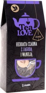 Tea Love Herbata Tea LOVE czarna z jagodą i wanilią piramidki (15 szt.) 1