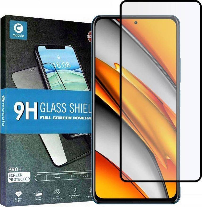 Mocolo SZKŁO HARTOWANE MOCOLO TG+FULL GLUE XIAOMI POCO F3 BLACK 1