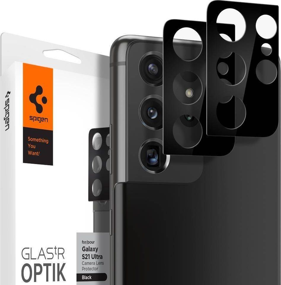 Spigen SZKŁO HARTOWANE SPIGEN OPTIK.TR CAMERA LENS GALAXY S21 ULTRA BLACK 1