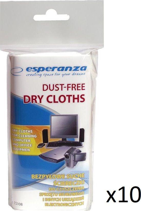 Esperanza Chusteczki suche do czyszczenia ekranów i powierzchni plastikowych 24 szt. 10 op. (ES108) 1