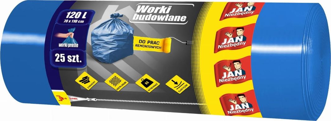 JAN Niezbędny Sarantis Jan Niezbędny Worki budowlane proste 120L 1op.-25szt 1