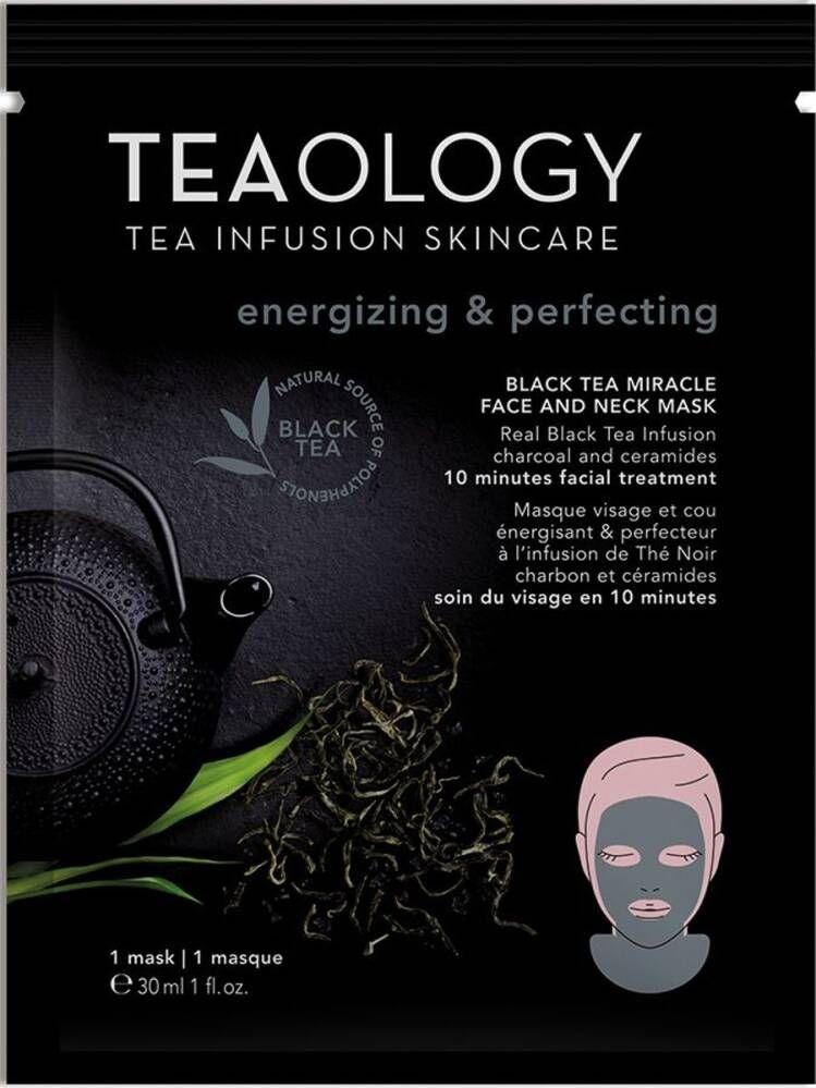 Teaology Black Tea Energetyzująca maseczka na twarz i szyję z naparem z czarnej herbaty 1
