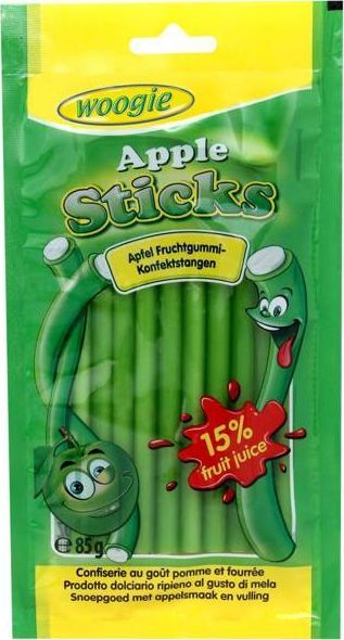 Woogie Woogie Apple Sticks Żelki Jabłkowe Nadziewane 85 g 1
