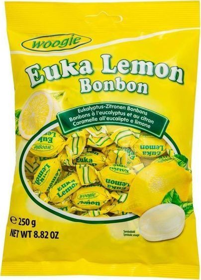 Woogie Woogie Cukierki Eukaliptusowo-Cytrynowe 250 g 1