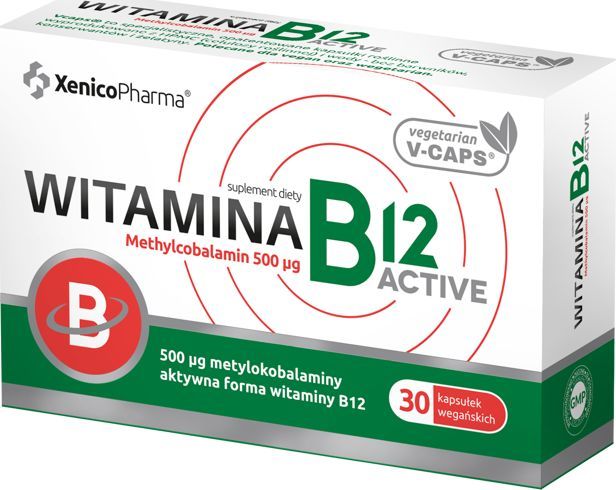 XENICOPHARMA Witamina B12 Active Suplement Diety 500 g, 30 kaps. Vege - XenicoPharma 1
