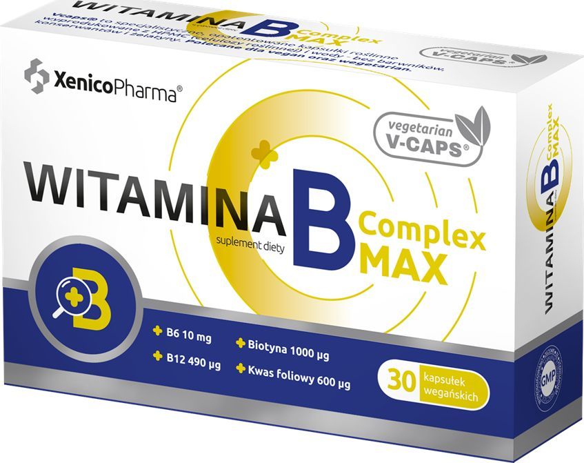 XENICOPHARMA Witamina B Complex Max Suplement Diety 30 kapsułek wegańskich - XenicoPharma 1