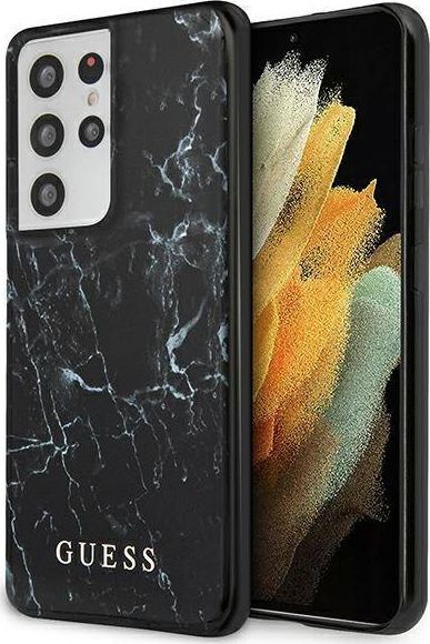 Guess Guess GUHCS21LPCUMABK S21 Ultra G998 czarny/black hardcase Marble 1