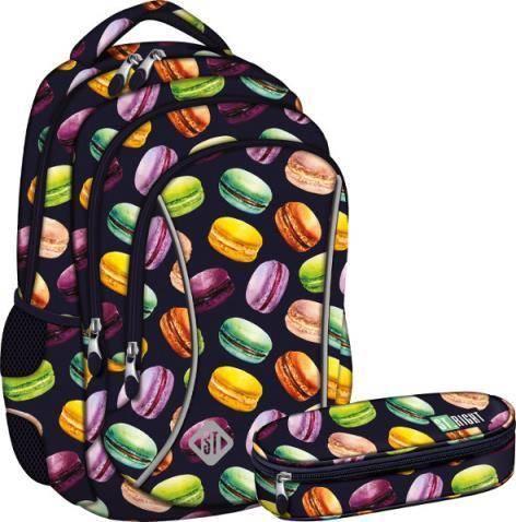 MAJEWSKI Zestaw STRIGHT Plecak BP-26 + saszetka Makaroniki / Macarons 1