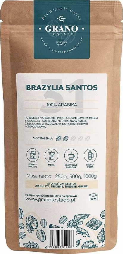 Kawa ziarnista Grano Tostado Brazylia Santos 500 g 1