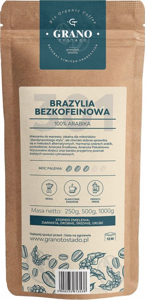 Kawa mielona Grano Tostado Kawa śred. miel. Granotostado BRAZYLIA BEZKOF. 500g 1