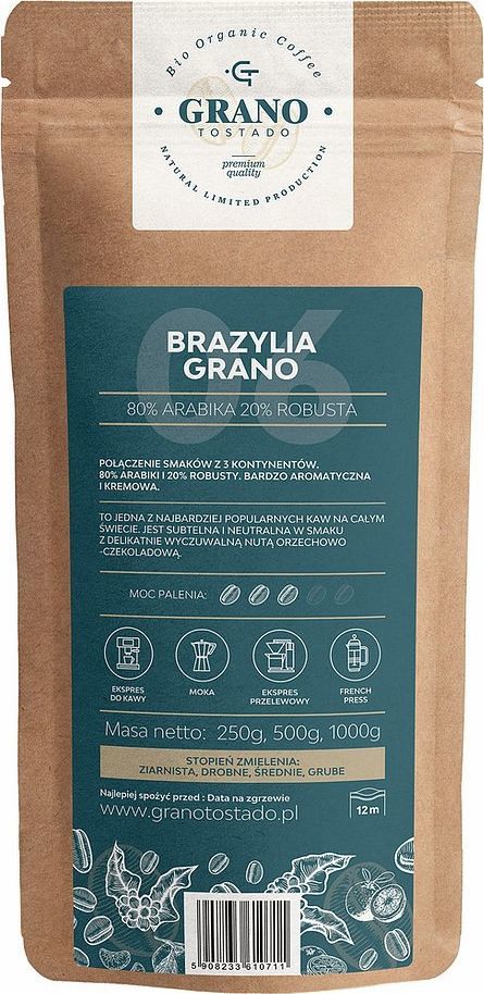 Kawa mielona Grano Tostado Kawa śred. mielona Granotostado BRAZYLIA GRANO 500g 1