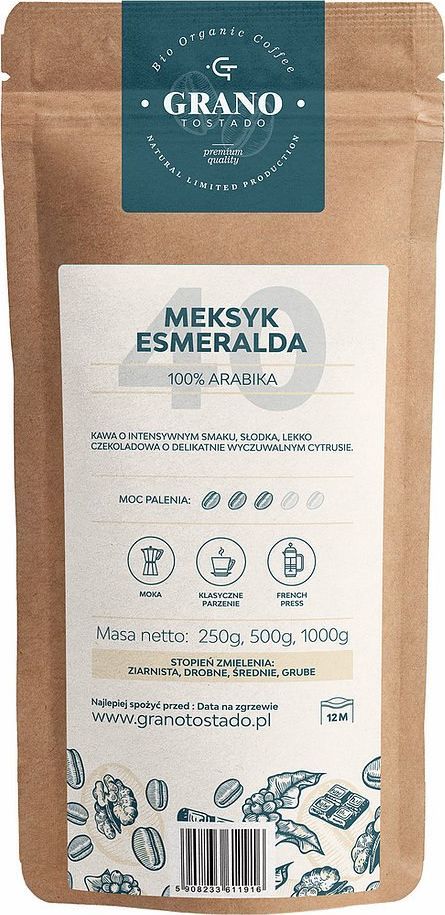 Kawa mielona Grano Tostado Kawa śred.miel. Granotostado MEKSYK ESMERALDA 1000g 1