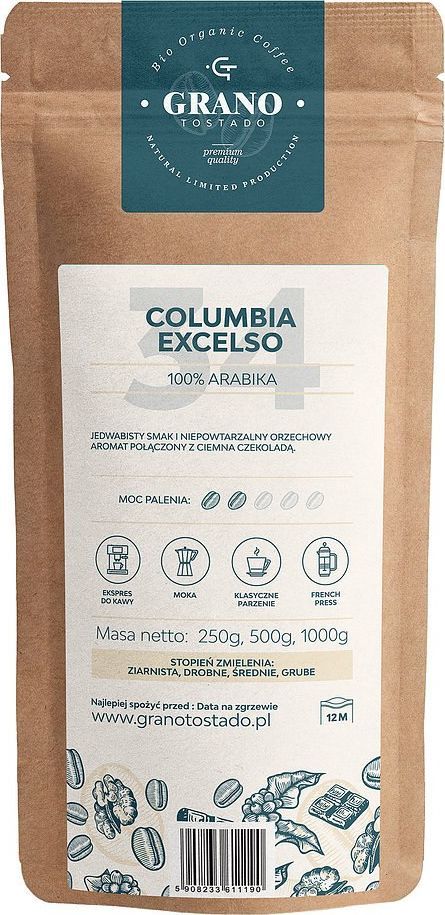 Kawa mielona Grano Tostado Kawa śred.miel.Granotostado COLUMBIA EXELSO 500g 1