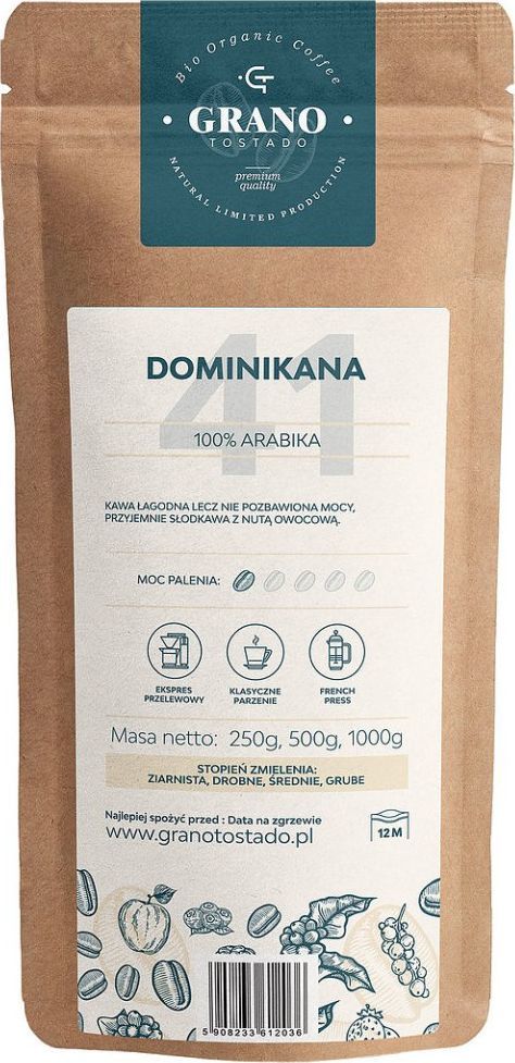 Kawa mielona Grano Tostado Kawa średnio mielona Granotostado DOMINIKANA 250g 1