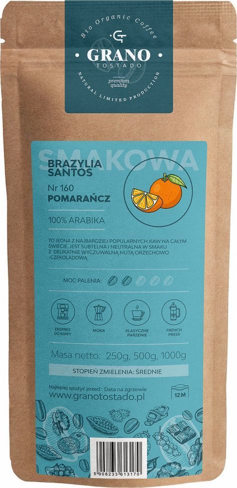 Kawa mielona Grano Tostado Kawa średnio mielona Granotostado POMARAŃCZ 250g 1