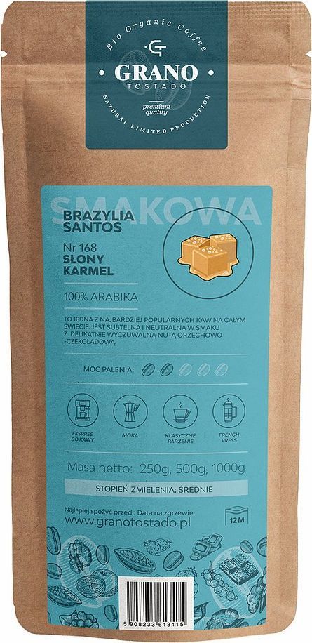 Kawa mielona Grano Tostado Kawa średnio mielona Granotostado Słony karmel 250g 1