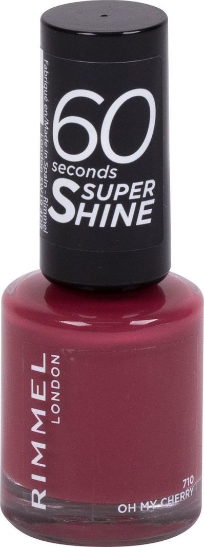 Rimmel London Rimmel London 60 Seconds Super Shine Lakier do paznokci 8ml 710 Oh My Cherry 1