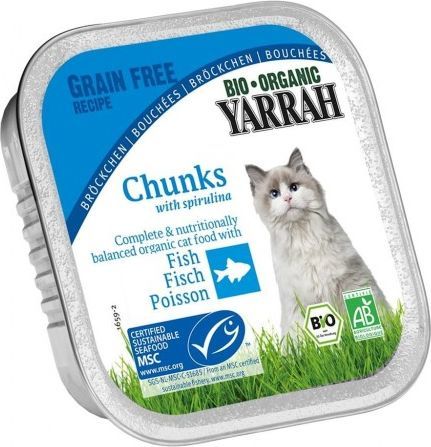 Yarrah (dla kota) kurczak z kawałkami ryby i spiruliną BIO 100 g 1